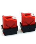 Beefy One Tenth RC Scale ABS Fuel Tank For Axial Wraith SCX10 Exo AX10 Trucks Pack Of 2, red with black base and plug and play fit