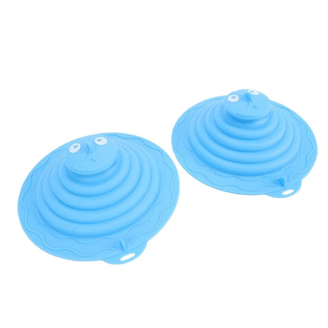 SUNGOOYUE Silicone Tub Stopper set of two blue, durable silicone material for easy cleaning and reuse.