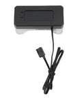 Inline PC Water Cooling Flow Meter With OLED Display, electronic flow indicator for DIY PC builds and custom loops, front view.