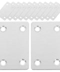 Stainless Steel Flat Corner Brackets 30 Pack With Holes For Furniture Repair And Support Easy Install Mending Plates, silver finish