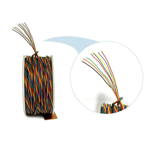 Spool of 30AWG Wrapping Wire 250M Tin Plated Copper With PVC Coating For PCB Soldering in 8 Color Set, close-up view