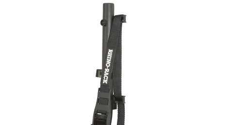 Heavy Duty Wall Hanger With 176 Pound Capacity, black metal hanger with strap, ideal for roof boxes and kayaks storage in garage.