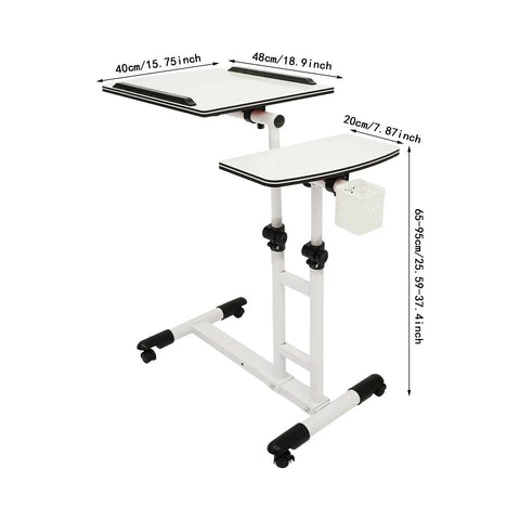 Smooth Rolling Standing Desk Heavy Duty Sit Stand Laptop Cart adjustable height with lockable wheels, sturdy steel frame, portable.