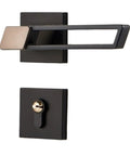 Modern black zinc alloy Door Handles Set for Home Thickened Panel Zinc Alloy Pair Locking Pulls for Living Room Bedroom Locker Hardware