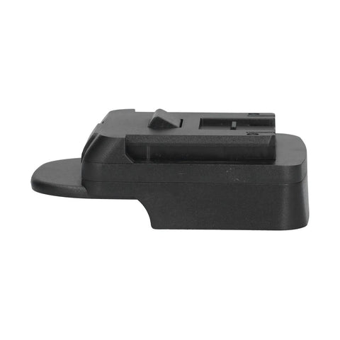 Side view of 18V Battery Converter Adapter For DIY Projects And RC Toys, Power Wheels Power Supply Kit with Switch and Fuse, black plastic