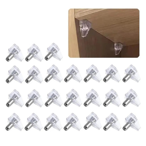 Clear Plastic Shelf Support Pins For Cabinets And Shelves Heavy Duty Wall Mount Pins Strong Load Bearing for Pantry Closet Kitchen