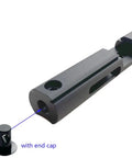 Short Style Black Aluminum Breech Kit With 12mm Dovetail Groove, stainless end cap visible, for Crosman CO2 pistols 1377 1322 2240 2250 2260