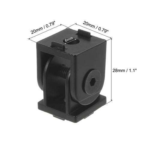 4 Pack Die Cast Aluminum Pivot Joints With 180 Degree Adjustable Flexible Connectors For 2020 Aluminum Extrusion Profile, 6mm Aperture, Black, Durable Zinc Alloy Hinges For DIY Projects, 20x20x28mm