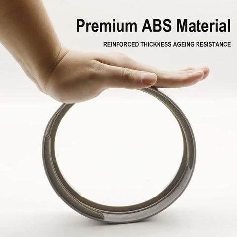 Hand holding Exhaust Hose Coupler Window Adapter For Portable A C Unit 5.9 Inch Round Connector Durable ABS material