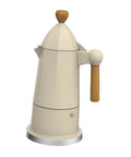 Portable 6 Cup Octagonal Aluminum Espresso Pot for Camping Office Cafe or Restaurant White Coffee Maker Kettle Side View