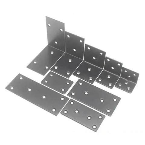 Image of 50 Pack Straight Steel Shelf Brackets For DIY Fixes And Mending Flat Mounting Plates Corner And Support Brackets Heavy Duty Concealed