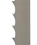 Premium M42 Bandsaw Blades 5 Pack Built Tough For Real Woodworkers Featuring A Sharp 10 Degree Hook and 1.15T Thickness side view of blade showing teeth.