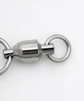 3-Way Ball Bearing Fishing Swivels, Brass And Stainless Steel Rolling Barrel, 10 Pack, Handles Up To 104lbs, Reduces Line Twist On Deep Drop Rigs And Lure Rotations, close-up