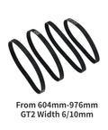 Four 2GT Closed Loop Timing Belts 6mm Or 10mm Wide for quiet anti static operation in precision machines