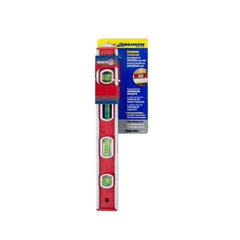 Built Tough 12 Inch Magnetic Toolbox Level With Aluminum Frame, Four Vials Including 45 Degree And Multi-Pitch, Full Magnet Strip and packaging
