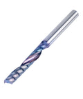 SpeTool blue-coated single-flute end mill, 1/4" shank, 3" solid carbide, upcut spiral milling bit