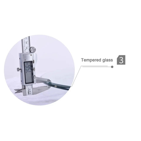 Caliper measuring thickness of tempered glass for Clear Glass Lazy Susan Turntable For Dining Tables And Kitchens