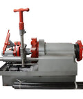 Pro Grade 110V Electric Pipe Threading Machine 750W Motor with red accents, designed for 1/2 to 3 inch pipe cutting and reaming.