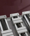Close-up of Tough As Nails CNC Bench Vise Offering Rock Solid Clamping And Thickened Hardened Screw Rod for Precision Machining.
