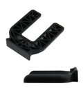 4Pcs Wheel Stopper Set No Slip Caster Cups For 2 Inch Wheels, Bed Sofa Table Fridge Stabilizers, black plastic cups shown separately.