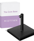 The Core Base Patio Umbrella Base With Wheels, Rock Solid 45 Lb Weather Resistant Aluminum Pole Stand For 1.5 To 2 Inch Umbrella Poles