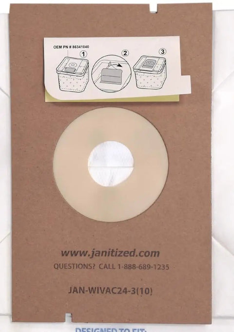 Premium Replacement Commercial Vacuum Bag For Windsor Chariot 2 iVac 24 3 Ply High Efficiency Micro Filter Pack Of 10