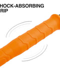 36 Inch Gooseneck Wrecking Bar With Nail Puller Heavy Duty Forged Carbon Steel Pry Bar showing orange shock-absorbing grip