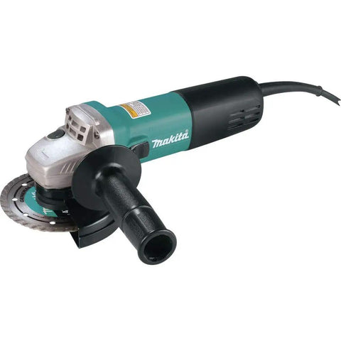 Four And A Half Inch Angle Grinder With Seven Point Five Amp Motor Delivers Eleven Thousand RPM AC DC Switch Lightweight Four Point Five Pound Build Compact Barrel Design Dust Sealed Armature For Longer Tool Life Pro Grade For Cutting And Grinding