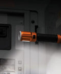 Rechargeable LED Flashlight With Flood Light 500 Lumens USB C Rechargeable Magnetic End Cap in use on a control panel