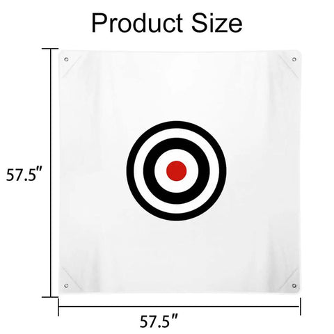58 By 58 Inch Golf Target Cloth For Indoor And Outdoor Practice, Heavy Duty Canvas Hitting Target with high visibility black and red target