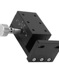 Rock Solid High Precision Linear Stage Rack And Pinion Dovetail Sliding Table with dial for CNC machines, black aluminum