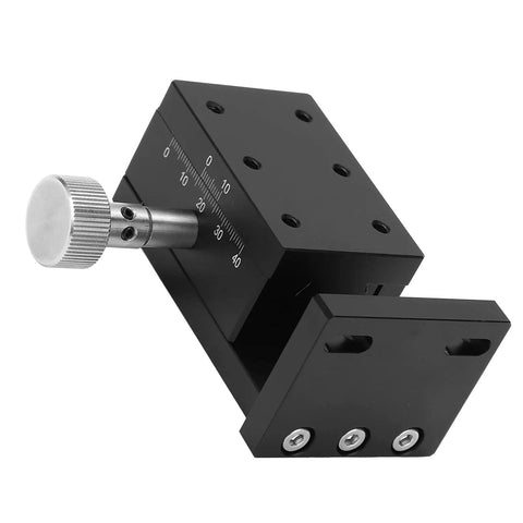 Rock Solid High Precision Linear Stage Rack And Pinion Dovetail Sliding Table with dial for CNC machines, black aluminum