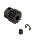 Beefy Heavy Duty 15T 0.8 Mod Safe D5 Pinion Gear For RC Cars Large Steel Gear Built To Last In Tough Off Road Runs And High Speed Builds ARA310998 Precision Machined For Maximum Performance with set screw and E-clip