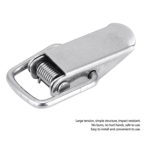Ten Pack Hasp Lock Fasteners Toggle Latches for Kitchen Cabinets Furniture Machinery and Equipment Heavy Pull Force Compact Stainless Steel 201 Hardware Set Durable Metal Hardware stainless steel toggle latch with spring for cabinet and equipment use