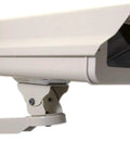 Two In One Heavy Duty Aluminum Outdoor CCTV Housing Box With Front Hinged Lid Lockable Clasp Glass Window Lens Weatherproof Design