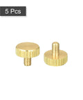Knurled Thumb Screws M3x5mm Flat Head Brass Fasteners For PC Electronics And Mechanical Projects, Grip Knobs For Secure Adjustments