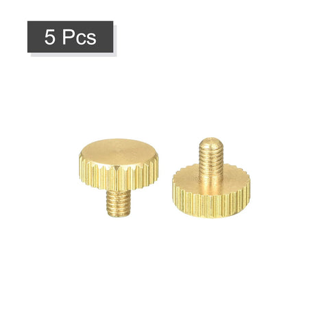 Knurled Thumb Screws M3x5mm Flat Head Brass Fasteners For PC Electronics And Mechanical Projects, Grip Knobs For Secure Adjustments