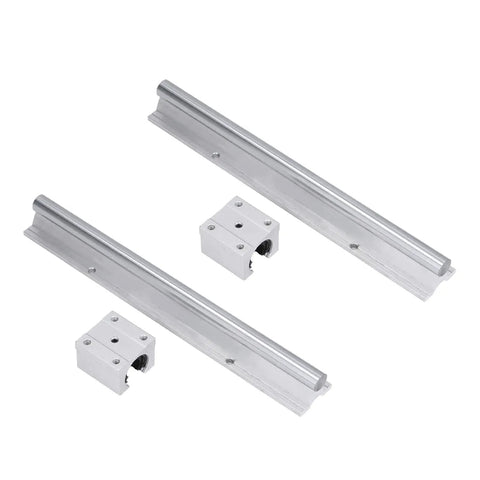 Heavy Duty Linear Rail Guide Kit With Steel Motion Shaft And Slide Block For CNC Robotics, 300mm Length, 2 Pack, Pro Grade, High Precision, Low Noise, Durable, Smooth Linear Motion For Automation Projects. 2 rails with slide blocks