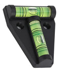Ycauty T Level Bubble Spirit Level with Installation Hole Measuring (Black) showing clear bubbles on a black triangular base.