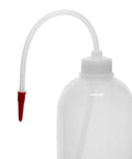 1 Liter Clear Polyethylene Wash Bottle With Tough As Nails Build, Screw Cap And Flexible Delivery Tube For Easy Liquid Dispensing Includes Tube Cap Built To Last, Temperature Safe From Minus 50C To 80C, Resistant To Acids And Alcohols, close-up