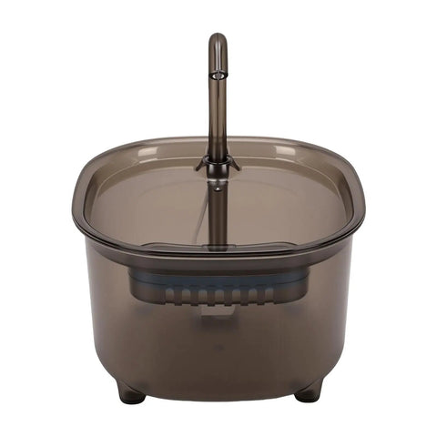 2L Solar Pet Water Dispenser With Motion Sensor And USB Backup Power Auto Cat Fountain For Indoor Or Outdoor Use Monocrystalline Panel No Fuss Low Noise Circulating Water Station For Dogs And Cats, front view