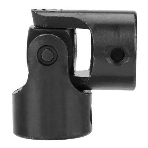Hardcore Metal Universal Joint Coupler Runs Slick On Inclined Shafts For Model Ships Robotics And Custom Drivelines Built Tough As Nails To Handle High Torque Rotary Motion Without Any Extra Fuss. Heavy duty black steel design.