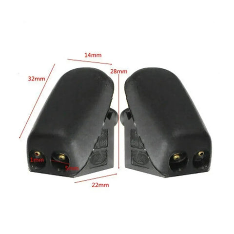 Windshield Washer Nozzle for R50 and 61667146377 Non Heated Spray Jets side view with measurements, easy swap design.
