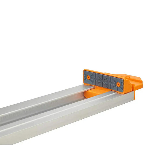 NGX 24 Inch Clamp Edge With T Track For Precise Rip Cuts And Pro Grade Versatile Guide For Circular Saws Routers And Jigsaws White Finish With Durable Aluminum Construction And Easy Mounting, orange clamp on aluminum guide