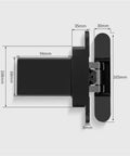 Premium Industrial Heavy Duty Built Tough Hydraulic Self Closing Concealed Door Hinge With Silent Buffer dimensions 68mm x 165mm x 108mm