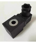 Solid Industrial 31A1AV-15 Coil Valve Compatible With 220V AC For Pneumatic Systems Plus Replacement Accessories Like 31A1FV15-Z And 5578FV20-Z, view of black solenoid valve coil with water inlet.
