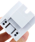 No Fuss T8 Tombstone Sockets 2 Pack White Non Shunted Lampholder Connectors top view showing connectors for fluorescent fixture upgrade.