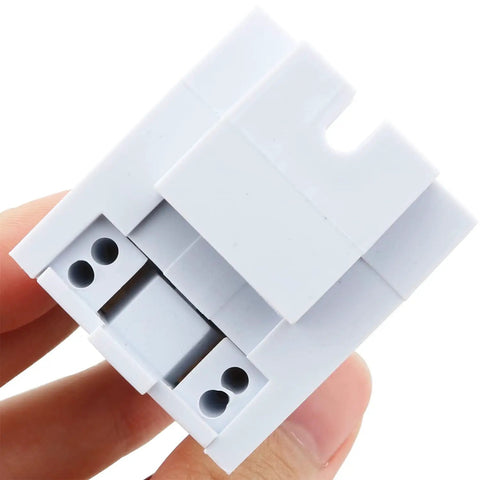 No Fuss T8 Tombstone Sockets 2 Pack White Non Shunted Lampholder Connectors top view showing connectors for fluorescent fixture upgrade.