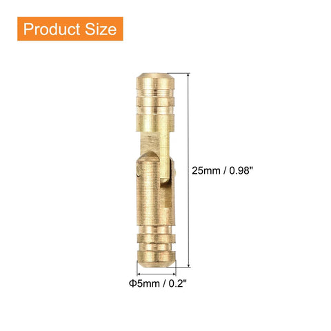 Invisible Brass Barrel Hinges For DIY Keepsake Boxes And Cabinets, 18 Pack Concealed Hinges 25x5mm shown with dimensions