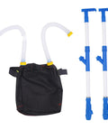 Backpack spreader sprayer for garden and farm with PVC double handle and large capacity bag, adjustable output applicator parts shown